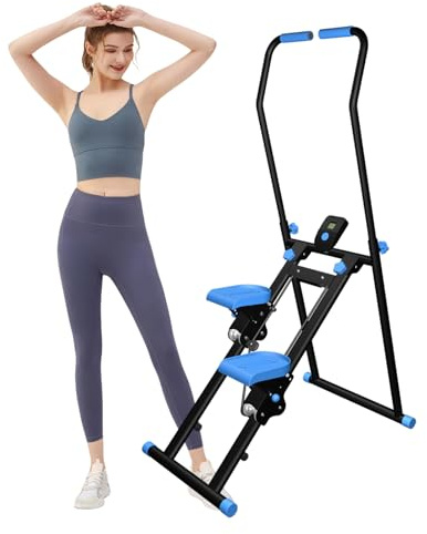 Stair Stepper pour appareils de fitness cardio à la maison - Appareil de fitness pliable avec résistance, entraînement complet du corps, poignée réglable, charge maximale de 150 kg (bleu profond)