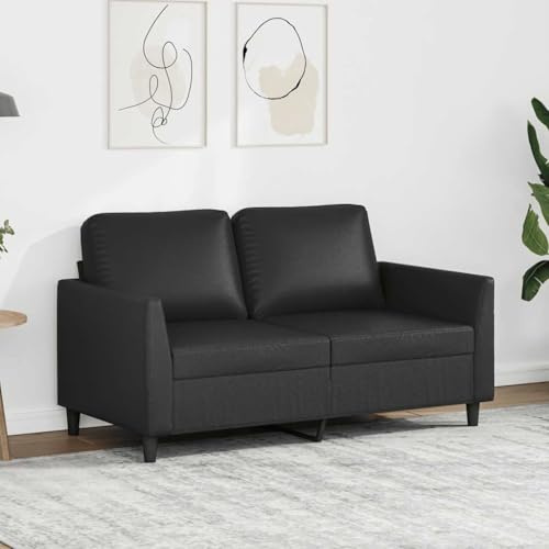 Lumanois Sofá de 2 plazas de Cuero sintético Negro 120 cm,Mobiliario,Sofás,22.65kg-359328