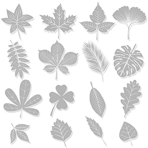 Haohai 48 PCS Large Size Anti-Collision Window Clings, Assorted Leaf Shapes Glass Decal, Window Decal to Prevent People and Bird Strikes on Window Glass