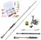 MiRoeFishing Modernes Angelset Ultralight sofort einsatzbereit ! Capital Fish Master 180cm UL-Carbonrute + Angelrolle Expert1000 fertig mit Schnur + Köderset mit Spoon I Gummifisch I Softlures
