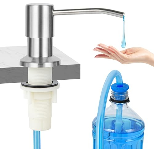 Soap Dispenser for Kitchen Sink(Brushed Nickel),Stainless Steel Countertop Dish Soap Dispenser Pump with 47 '' Extension Tube kit