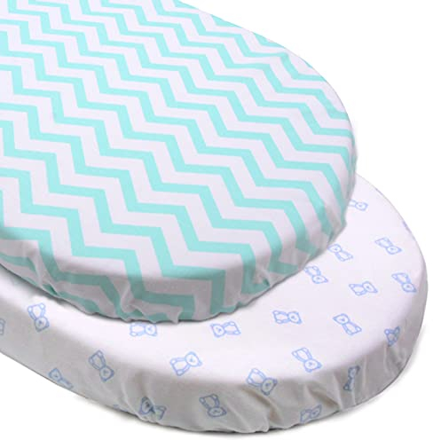 PEKITAS Packung mit 2 Spannbettlaken, 75 x 33 cm / 72 x 33 cm, für Babytragetasche/Kinderwagen für Jungen und Mädchen, mit Gummizug, passend für Julius Zöllner, Träumeland, Alvi, FabiMax