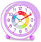 Juboos Wecker,Analoger Wecker Kinder, Kompakt Nicht Tickendes Bett Reise Silent Wecker mit Lautem Alarm, Nachtlicht, Snooze, Batteriebetriebene Weckuh (Lila)