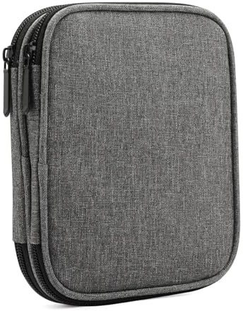 JOZEA Sewing Storage, Crochet Hook Case, Zipper Storage Organizer Bag with Web Pockets for Various Crochet Needles, Crochet Hook Kit Tools, Grey(Bag Only)