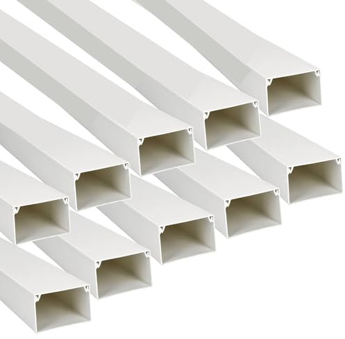 Jandei - Lot de 10 gouttières pour câbles PVC surface blanche 1 m 40 x 60 mm