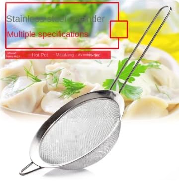Super Mundo - Colador de cocina acero inoxidable con mango,Colador de malla fina para aceite, pasta, arroz, etc.(94102) (20cm)
