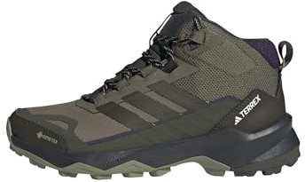 adidas Damen Terrex Skychaser AX5 Mid Gore-TEX Hiking Shoes Schuhe zum Wandern, Olive strata/Night Cargo/Aurora Plum, 39 1/3 EU