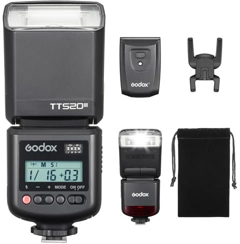 Godox TT520III TT520 III Flash Cámara Universal, Flash Manual GN33 con Transmisor inalámbrico RT-16, Compatible with Nikon, Canon, Sony, Pentax, Olympus, Fuji, Panasonic Cámara con Zapata Caliente