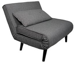 Shiito | Modelo Pegaso JC - Sillón Cama reclinable | Asiento con Apertura Extensible | Tapizado en Tela Gris - 190 x 78 x 95 cm