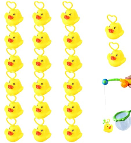 20 Pieces Fishing Bath Toys For Duck Fishing Toy With Hook Paddling Pool Squeezing Toy, Floating Sensor Bath Toys, Paddling Pool Toys Fishing Game Toys For Kids, Floating Pool Bathtub Toys