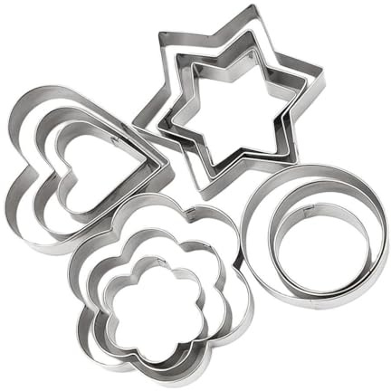 QOKLIYUI Multifunktionell Heterotypisk Kakform Blandning DIY Delikatesser Hjärtform Kakform Hållbar 12st Kakformar Dessertformar Form Flera Formar