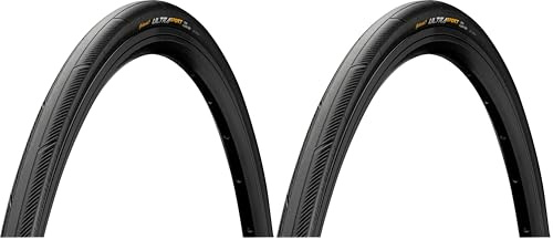 Continental Cubierta Carretera Ultra Sport III Negro-Medidas: 700 x 25C 28 Neumáticos para Bicicleta, Adultos Unisex, Talla Única (Paquete de 2)