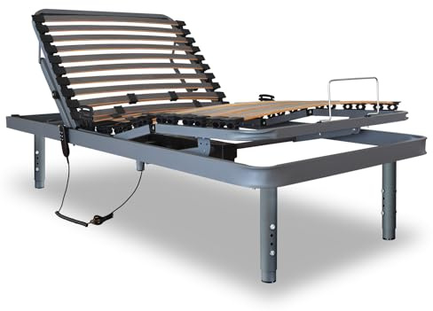 Ventadecolchones - Cama Articulada Súper Reforzada con Motor eléctrico y Patas Regulables en Altura y Mando inalámbrico Medida 90 x 190 cm - Incluye Subida y Montaje