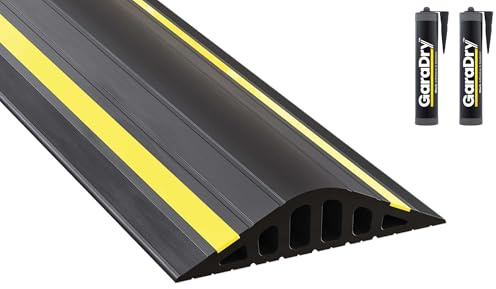1 ½ High Garage Door Flood Barrier Threshold Seal Kit (8'3) | Flexible PVC | Complete Kit Includes 2 Adhesives | GaraDry