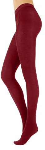 CALZITALY Cashmere Wool Tights – Fleece Lined Warm Pantyhose for Women, S, M, L, XL, XXL, 3XL, 4XL, 150 DEN (S, Wine)