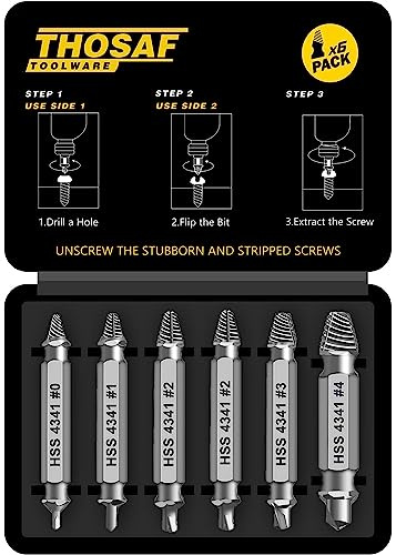 Gifts for Men,THOSAF Damaged Screw Extractor Set,Fathers Day Gifts for Dad from Daughter Son,Mens Gifts for Dad,Husband,Stripped Screws Bolt Drill Bit Tools for Easy Removal of Rusty Broken Screw