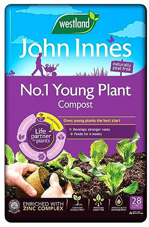 28L John Innes NO.1 Young Plant Compost, All Purpose Gardening Soil with Nutrient-Rich Fertiliser for Indoor & Outdoor Plants, Perfect for Small to Large Growth Stages