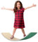 HIUOUIH Balance Board Kinder Wobble Board aus Holz Wackelbrett Wippe zum Balancieren mit Filz Balancebrett für Motorik Training, Grün