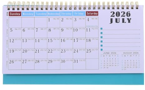 Alipis Calendrier de Bureau Mensuel Petit Calendrier Retourner Support Rigide Espace Notes pour Bureau Maison et Enseignants