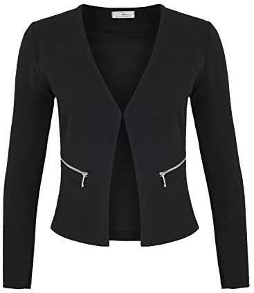 Damen Blazer mit Taschen (382), Farbe:Schwarz, Kostüme Blazer 44 / XXL