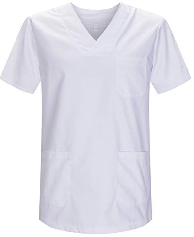 MISEMIYA - Casaca Unisex MÉDICO Enfermera Uniforme Limpieza Laboral ESTÉTICA Dentista Veterinaria Sanitario HOSTELERÍA - Ref.817 - L, Blanco