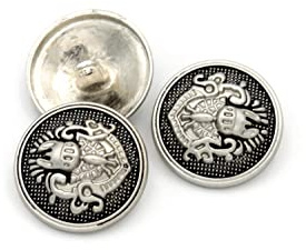 5PCS Vintage and Retro Bronze Brass Premium Sewing Buttons DIY Accessories Snaps (23mm, Silver)
