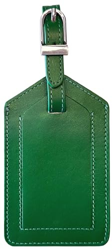 Emerald Green Genuine Top Grain Leather Luggage Tag