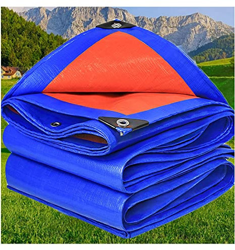 Lona Impermeable, Lonas Sombra Exterior,Lona de Protección,Lona Plástica Industrial,140g/㎡ Lona Resistente para Camping Jardín Coche,Naranja Azul,Personalizable,2x2m/6.56x6.56ft