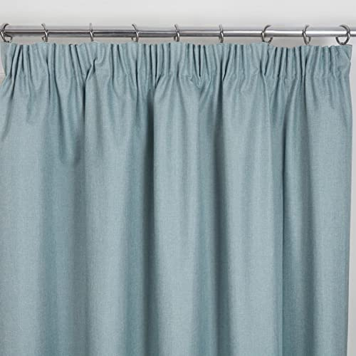 Sundour Eclipse Blackout Pencil Pleat Curtains Duck Egg Blue 46x54 Fully Lined Curtain Pair