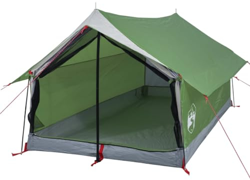vidaXL Campingzelt, Trekkingzelt für 2 Personen Wasserdicht, Zelt mit Insektenschutz für Outdoor Camping Wandern, Wanderzelt Leicht Tragbar, Grün