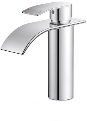 FORIOUS Robinet de Salle de Bain,Mitigeur Lavabo Cascade en Acier Inoxydable,Mitigeur Monocommande pour Eau Chaude et Froide dans la Salle de Bain, Économiseur D'eau et D'énergie Chromé.