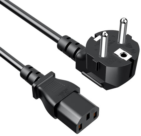 Cavo di Alimentazione PC 1.5 m, Cavo di Alimentazione IEC C13 per PC Schermo del Monitor del Computer LG Vizio Samsung TV Stampante Beamer Proiettore ION Pathfinder Guitar Amp Mackie Altoparlante ecc