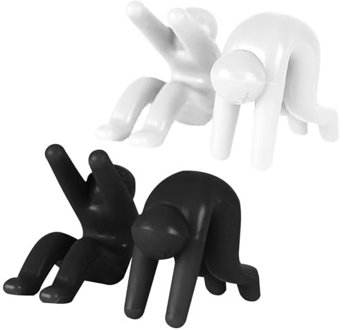 Pack of 4 Pot Lid Lifters, Silicone Lid Lifter that Keeps the Pot from Boiling Over, Funny Kitchen Aid Pot Lid Holder, Universal Kitchen Splash Guard Kitchen Gadget Boil Over Protection (Black/White)