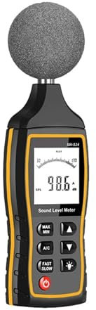 TIEOAXFT Medidor de Nivel de Sonido SW 523 524, Detector de 30 a 130 dB, decibelímetro Digital Profesional, medidor de decibelios de Nivel de Ruido(SW-524)