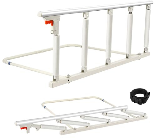 Fdlscpem Bed Rails for Elderly Adults Safety, Foldable Bed Safety Rail for Elderly, Bedside Assist Rail Handle for Most Beds, Fall Prevention Safety Hand Guard Grab for Seniors & Surgery Patients
