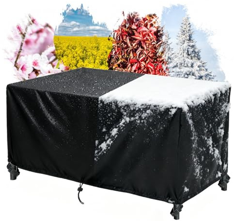Copertura Mobili da Giardino Rettangolare Copertura Tavoli Esterno, 95x95x60cm/LxWxH Telo Mobili da Giardino Impermeabile, Tessuto Oxford 420D Resistente, Anti-UV Copertura per Mobili da Giardino