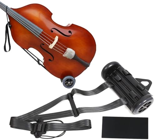 Vetimobato Portable Upright Double Bass Cart with Wheel Transport Buggies Carry String Bass Carts for Any Size Bass from 1/10 To 4/4,Works Indoors &Outdoors (Soft Pad)