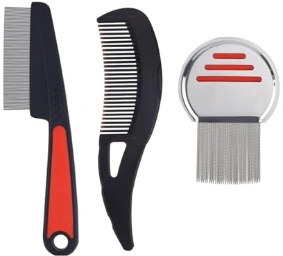 Yeenano Pettine Pidocchi e Lendini,3 PCS Pettinino Pidocchi Pettine Forfora Pettines Pettines Denti Stretti e Disintossicante per Cuoio Capelluto per Neonati Bambini Adulti e Animali Domestici
