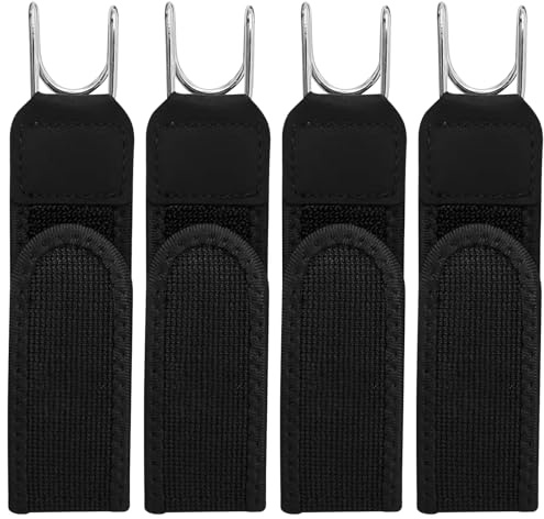 CYUXING Cinturón elástico con gancho para herramientas, 4 unidades, con accesorios de metal, para hombre, sin hebilla, para exteriores