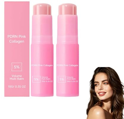 Bálsamo Multifuncional de Volumen de Colágeno, Suero Sólido Hidratante y Relleno, Suaviza Líneas Finas y Arrugas, Cuidado Nutritivo para Ojos, Labios, Cuello y Rostro, Portátil de Absorción Rápida y