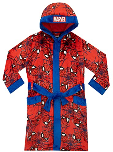 Marvel Spiderman Bademantel | Morgenmantel Jungen Mit Kapuze | Spidey Kinderbademantel Junge | Offizielle Spider-Man Merchandise 116