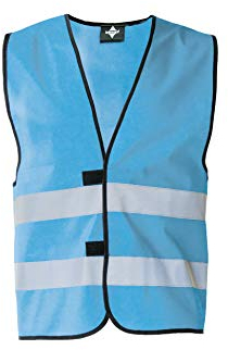 KORNTEX Warnweste mit Klettverschluss Dortmund - Sicherheitsweste Pannenweste – EN 17353 zertifiziert, 360° Reflexstreifen, XXL, sky blau, stark reflektierend für beste Sichtbarkeit, Unisex