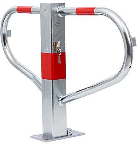 STIER Parkbügel, umlegbar, mit Zylinderschloss, 2 Schlüssel im Lieferumfang, stabiles, verzinktes Stahl-Gestell, einfaches automatisches Verschließen