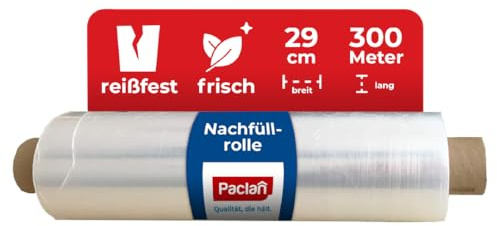 Paclan, Rouleau de film étirable économique 300 m x 29 cm Transparent 300 m