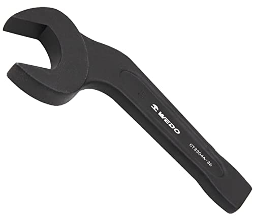 WEDO Einmaulschlüssel,offenem Ende,einmaulschlñssel,Schlagschrauber,40 Chrom-Vanadium-Stahl Schraubenschlüssel,Gebogen 45°,Gabelschlüssel,Abgewinkelt Offen 55mm,Länge 305mm,Schraubenschlüssel,Schwarz