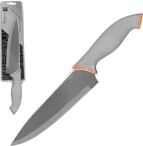 SICIGNANO | Coltello Chef, Lama 17.5cm, Manico 13.5cm - Coltelli da Cucina per Cuoco, Multiuso, Acciaio Inossidabile - Affilato, Impugnatura Plastica, Antiscivolo, Manico Colori Assortiti (1 Pezzo)