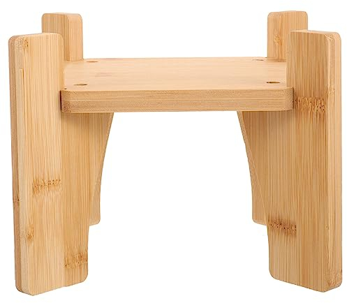 OSALADI Dispensador De Bebidas Soporte De Madera Jarra De Vidrio Para Bebidas Soporte Para Jarra De Agua Pedestal Redondo Base De Agua Potable Soporte Para Plantas De Flores Marrón Claro
