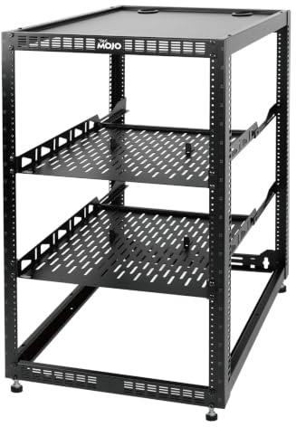 Tecmojo Rack réseau 20U à cadre ouvert pour équipement informatique et audiovisuel, rack AV à poser au sol ou au mur, avec 2 étagères 1U et matériel de montage, rack réseau pour réseau de 48,3 cm