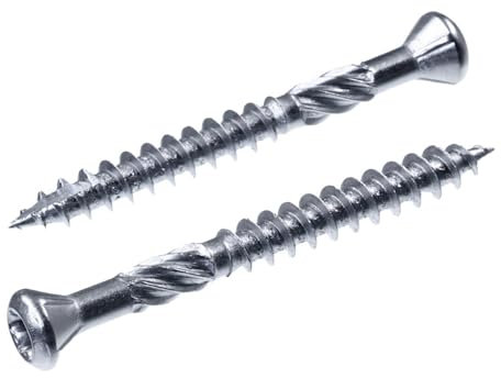 SECCARO Lot de 200 vis pour terrasse à tête décorative 3,2 x 35 mm, en acier inoxydable A4, vis à bois avec pointe découpée et encoche de coupe, TX/six pans creux