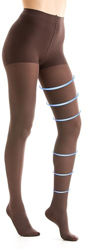 Medias de Compresión Médica Auténtica Micro, 70 Den, pantys de compresión 14-16 mmHg, Clase 1 - K1, para Mujer, Negro, Beige, Burdeos (FR/ES, Letras, M, Regular, Regular, marrón)